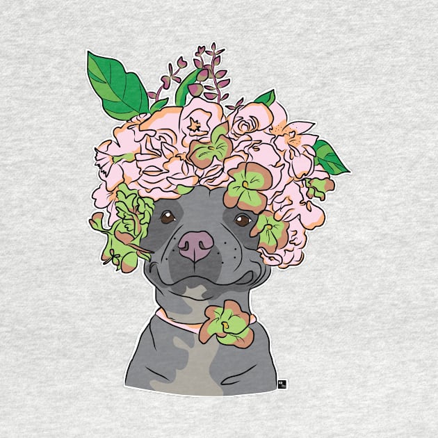 Pretty Pittie with Flower Crown by AltTabStudio